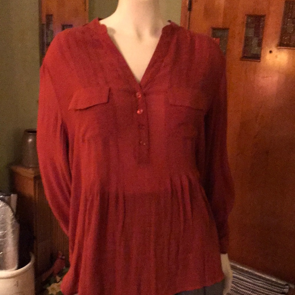 Zac &Rachel rust colored shear top
